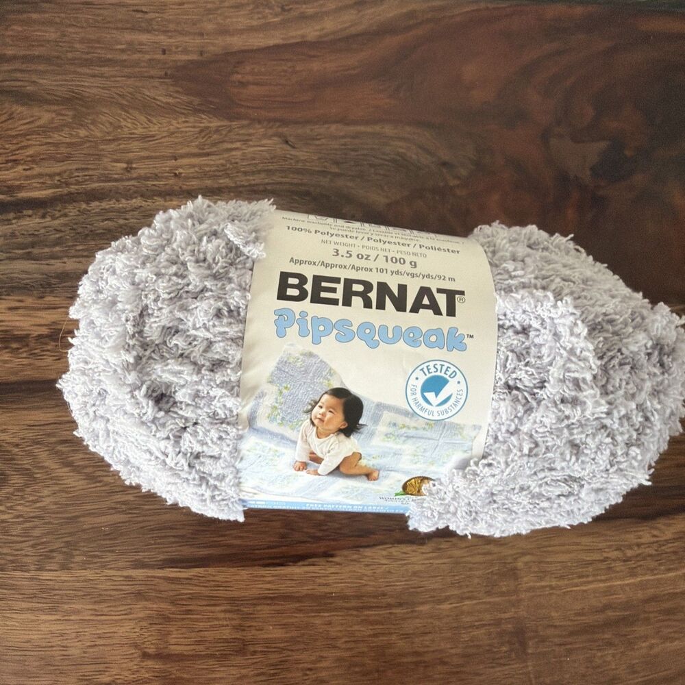 Bernat Pipsqueak Yarn, 3.5 oz, Gauge 5 Bulky, oz (1 Ball), Elephants Gray